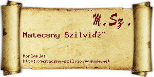 Matecsny Szilvió névjegykártya